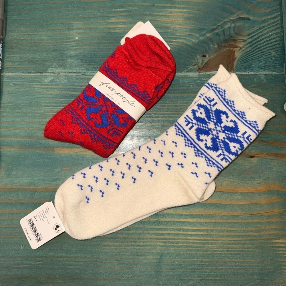 NWT Free people Cashmere Fairisle Socks BUNDLE